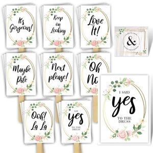 Wedding Dress Shopping Signs Paddles (25 Pieces)